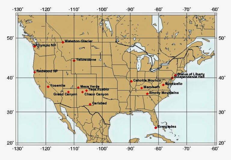 Landmarks USA Map