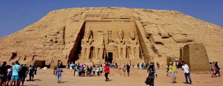 Nubian Monuments of Ramesses II Temple at Abu Simbel of UNESCO World Heritage Sites in Egypt