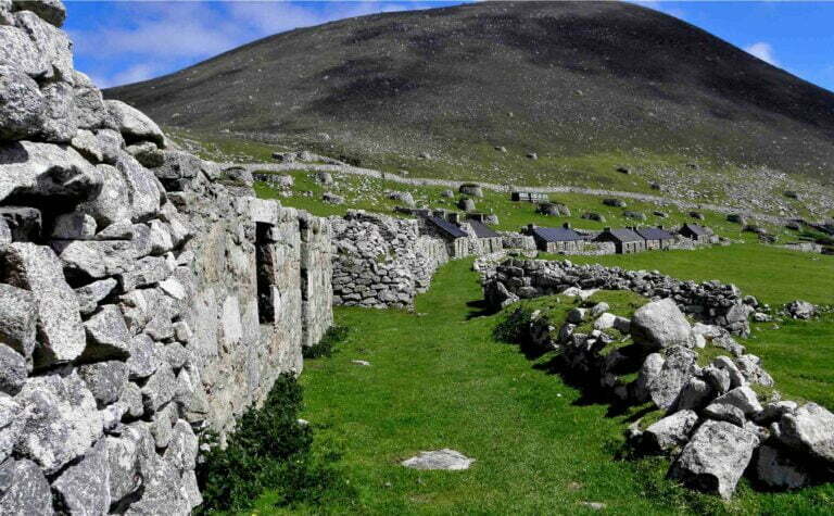 Hirta, Scotland of St Kilda, is a group of three small islands in the Atlantic Ocean.