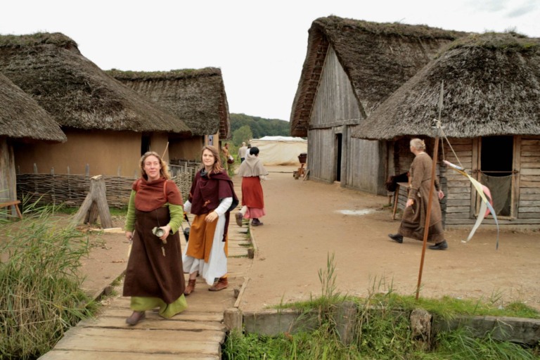 Viking houses at Hedeby in northern Germany are a part of the Archaeological Border Complex of Hedeby and the Danevirke
